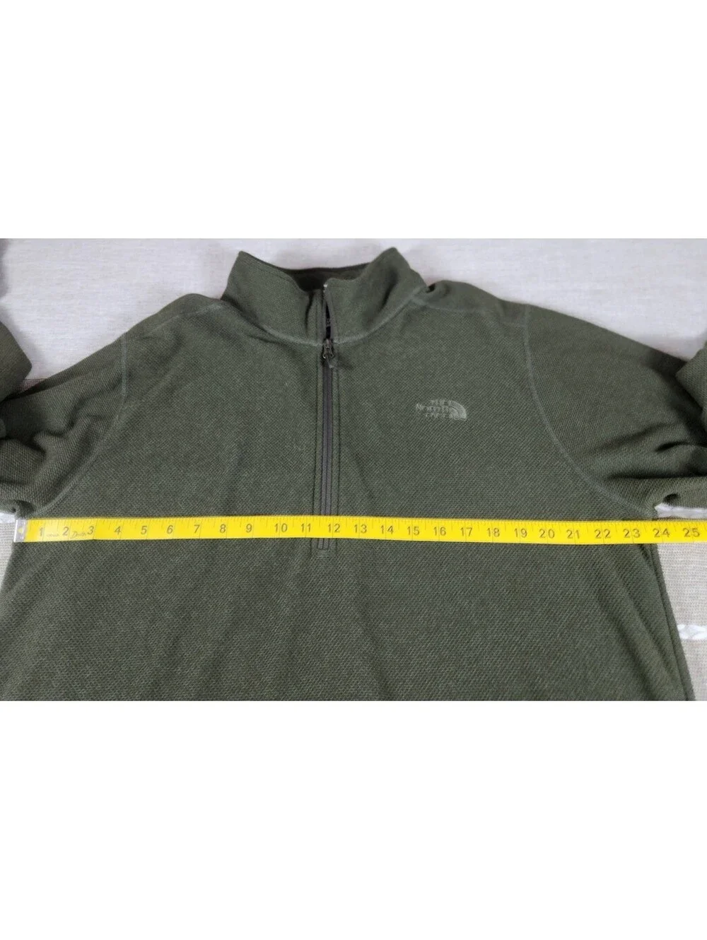The North Face Men's Green 1/4 Zip Knit Fleece Pullover Hiking Outdoors Size XL
